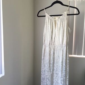 BCBG Grecian Silver Speckled Maxi Dress