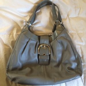 Grey Coach Shoulder Bag