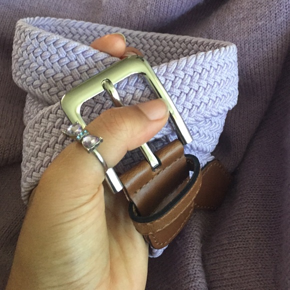 Lavender braided Aldo belt with leather accents