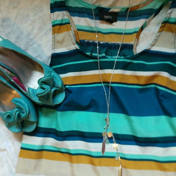Teal Striped Tank