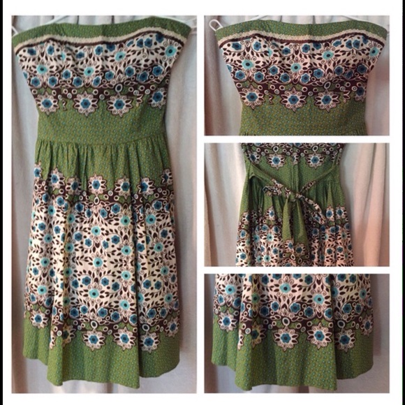 Floral Strapless Dress - Picture 2 of 2