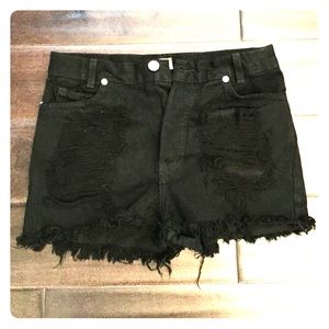 John Galt black cutoff shorts !