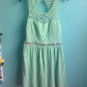 Teal lace dress
