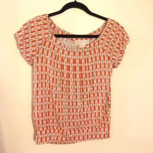 Michael Kors orange and taupe shirt