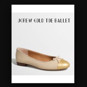 J. Crew gold toe ballet flats