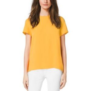 Michael Kors Pleat-Back Crepe Top