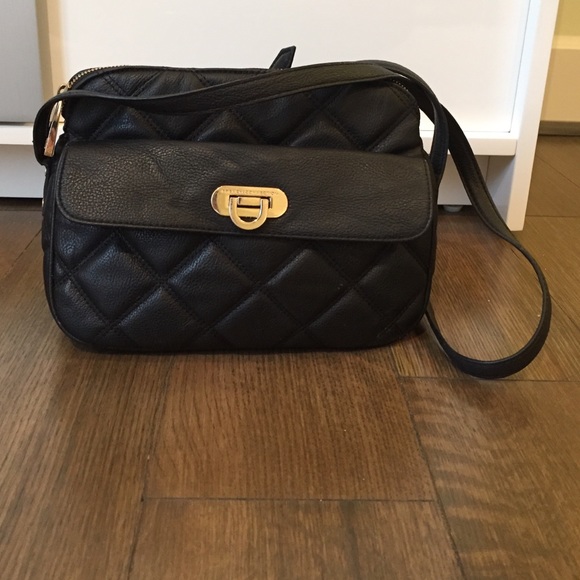 French Connection Black Quilted Crossover Bag