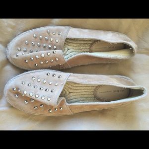 beige studded espadrilles