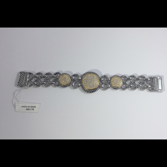 Gold and silver chain bracelet - Picture 3 of 4