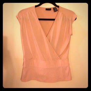 Peach cap sleeve dressy top