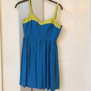 Blue and Green 100% SILK Dress
