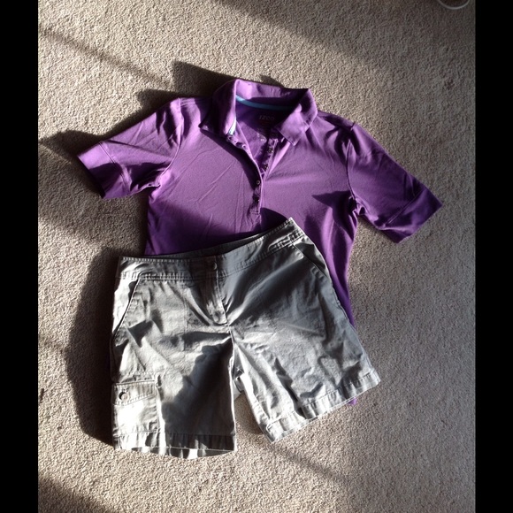 Izod golf shirt and shorts