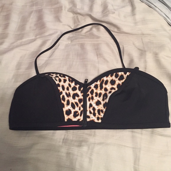 Black cheetah print Victoria secret bandeau bikini