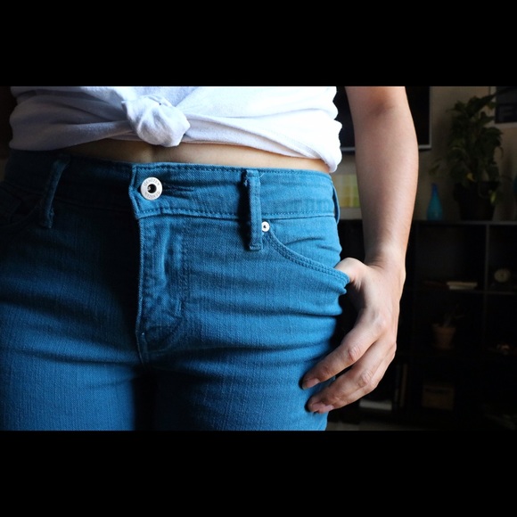 Teal Denim Pants