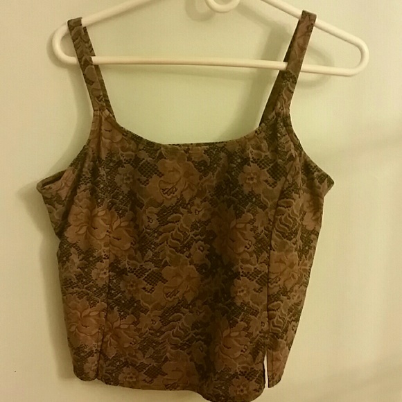 Black and Brown Bathing Suit Tankini Top Only