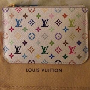 Louis Vuitton White Multicolored Key Pouch
