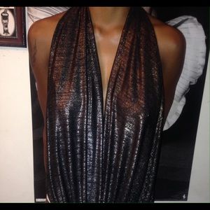 Gold and silver droop top