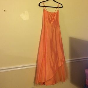 Peach/coral formal dress with lace up back