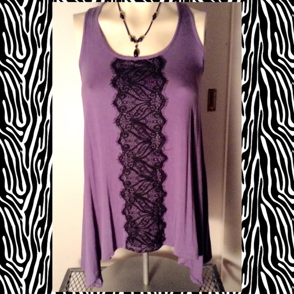 Purple sharkbite tank with lace BOGO 🌻🌻1 get 1