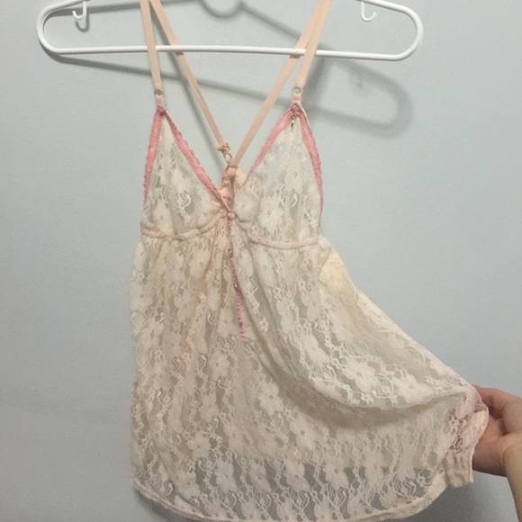 superdey cute lace top sleepwear small