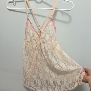 superdey cute lace top sleepwear small
