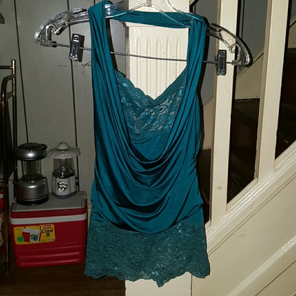 Teal sexy Halter top