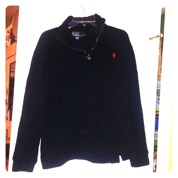 Navy polo pullover, size L