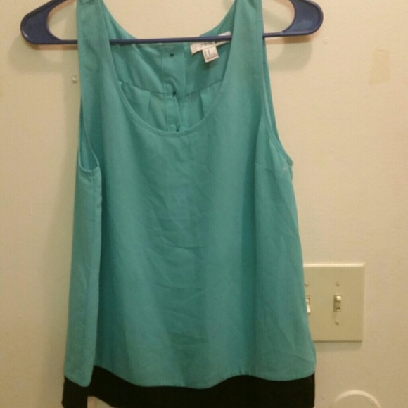 Turquoise and Black Tank