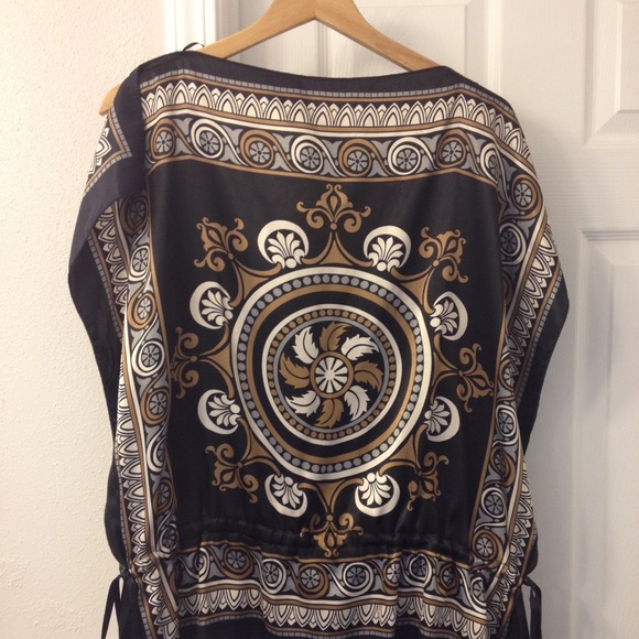 Black, Gold, and Brown Blouse