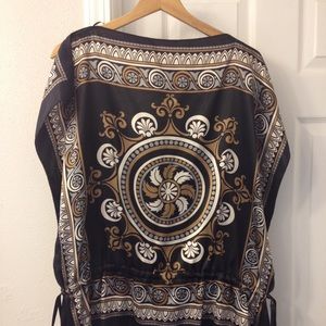 Black, Gold, and Brown Blouse