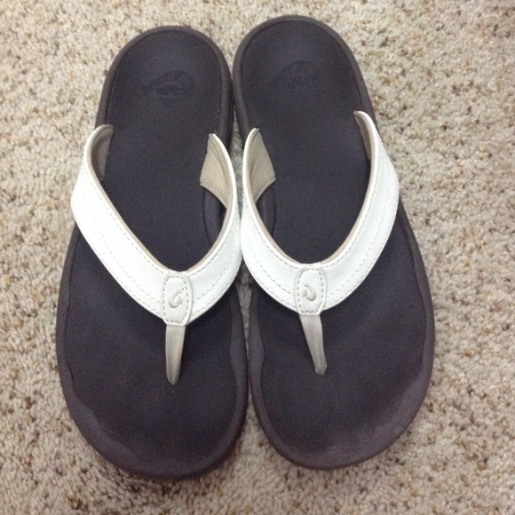 White Olukai Sandals