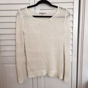 White crochet knit sweater