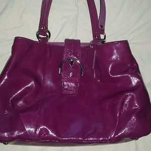 Coach purple patent leather purse