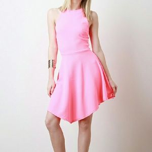Pink A-Line Back Zipper Dress