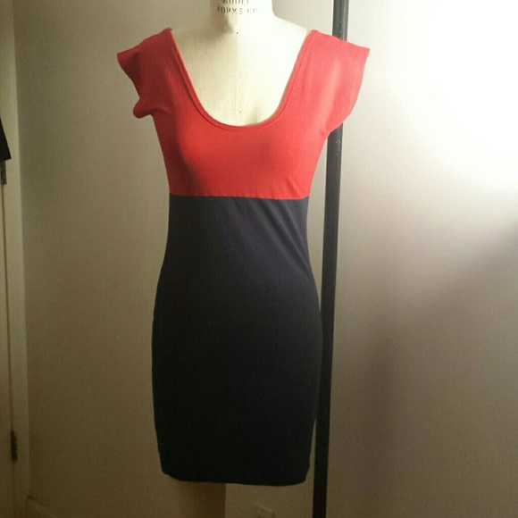 NWOT American Apparel Red Navy Mini Dress 2/$25 - Picture 3 of 4