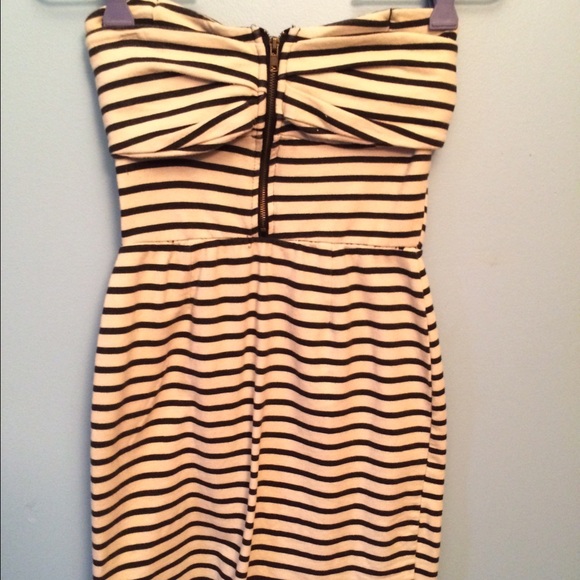 Black & white striped body con dress