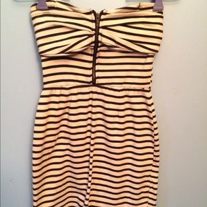 Black & white striped body con dress