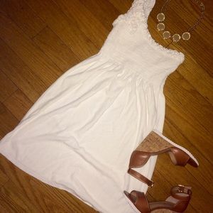 One shoulder terry cloth dress