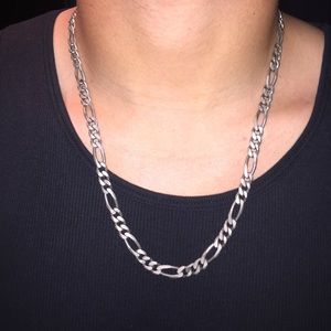 28" Sterling Silver Figaro link chain