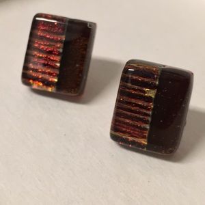 Hand-made glass earrings
