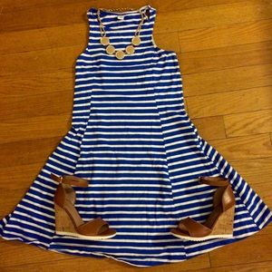 Blue & white Striped cotton dress