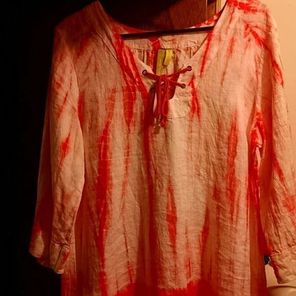 **HP**Green Dragon handmade linen tunic NWOT