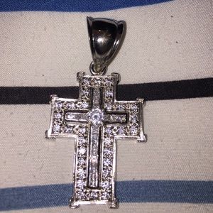 White Gold Diamond Cross Pendant
