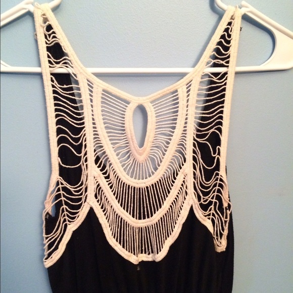 Black dress with crochet like back