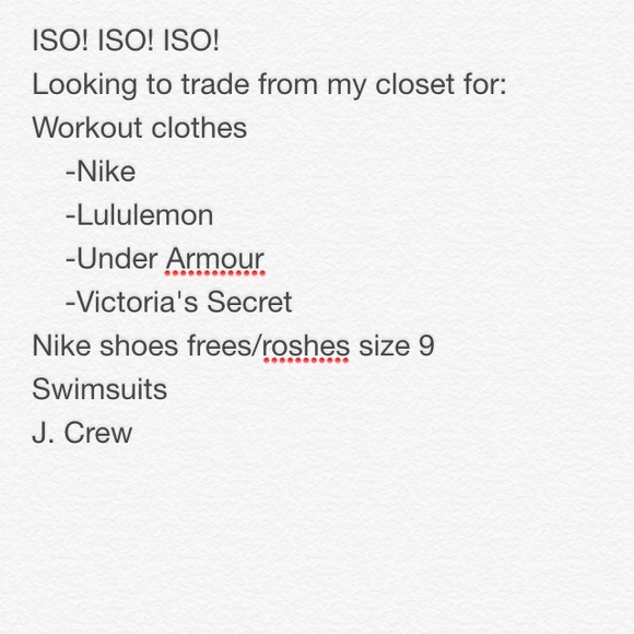 ISO Workout Clothes for Trade