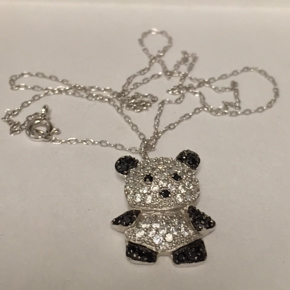 Panda Pendant on sterling silver necklace