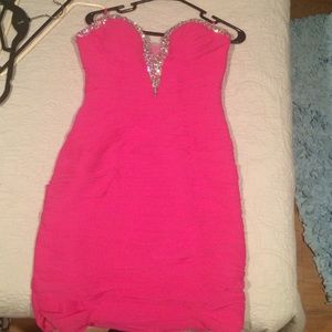 Never worn pink dress sequin beading along top