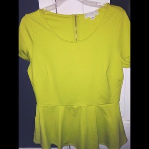 Forever 21 // Neon Yellow Peplum Top