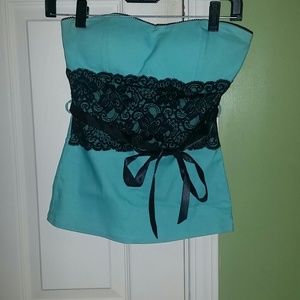 Mint strapless top