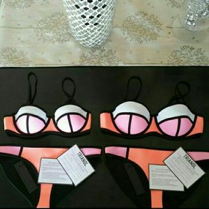 (2) Poppy Pink Soda Triangl Bikinis